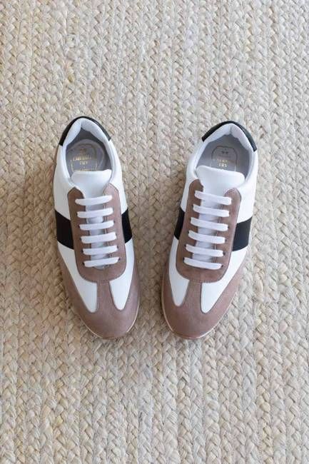 Daily Trainer - Taupe Suede, Black + Ivory Leather