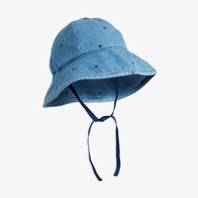 Dotted Denim Sun Hat