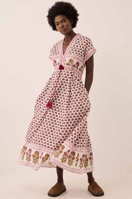 Karmen Hand Woodblock Cotton Dress