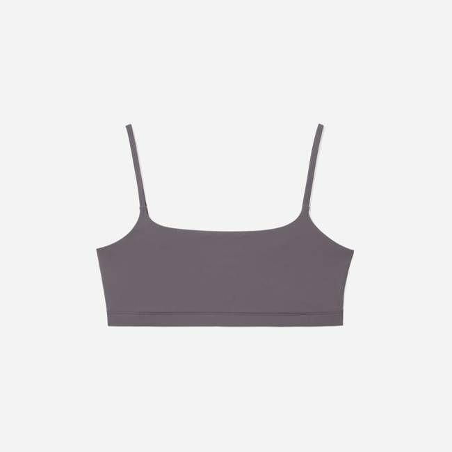 The Invisible Square-Neck Bralette | Plum Grey