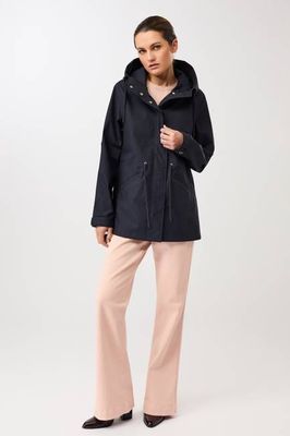 Kurzer Regenparka aus Bio-Baumwolle (Navy)