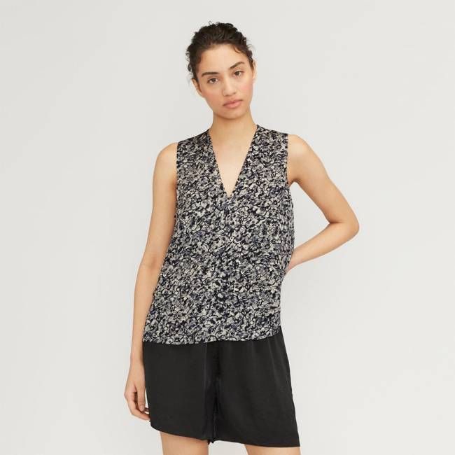 The Satin V-Neck Top | Splatter