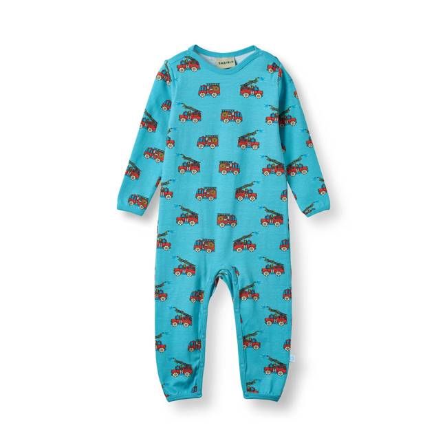 Elstar long-sleeved baby suit with fire truck