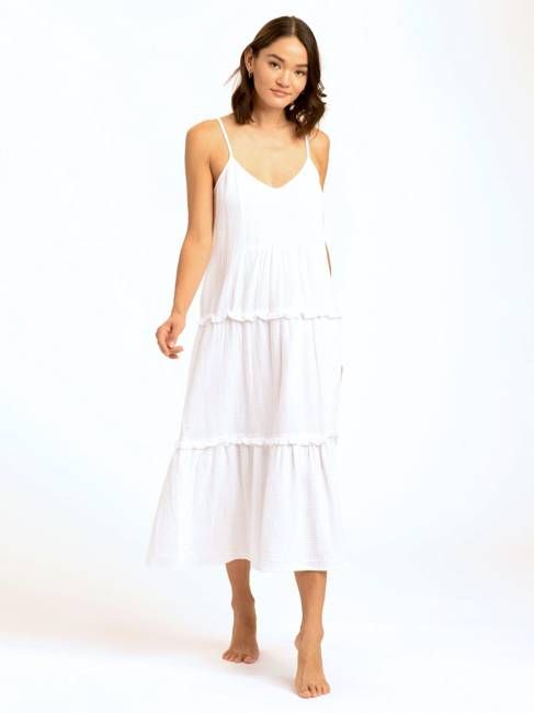 Gina Gauze Ruffle Tiered Dress