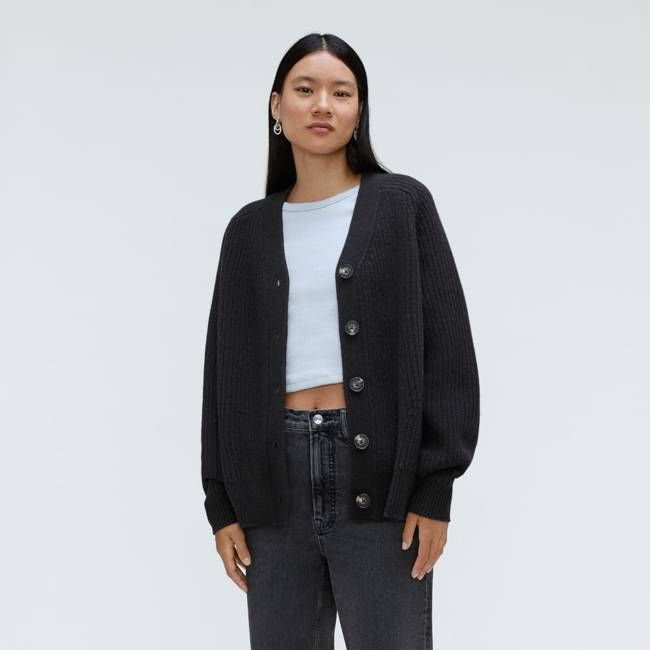 The Felted Merino Cardigan |  Black