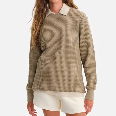 Organic Waffle Crew Top