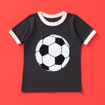 GRAPHIC Ringer Tee - Soccer Ball Charcoal