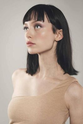 One Shoulder Cotton Piqué Top in Brown - Estelle
