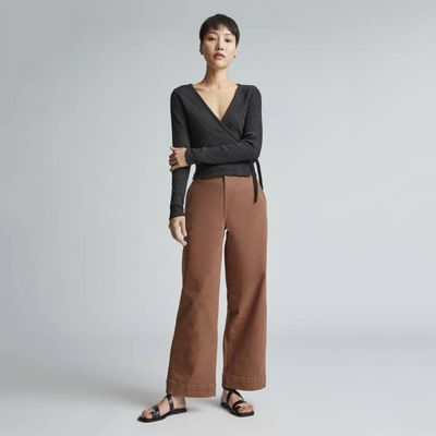 The Organic Wide-Leg Pant | Carob Brown