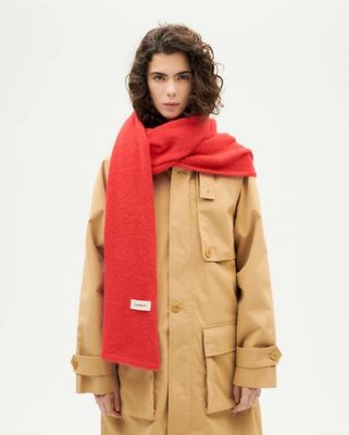 Roter Lauren-Schal aus Alpakawolle