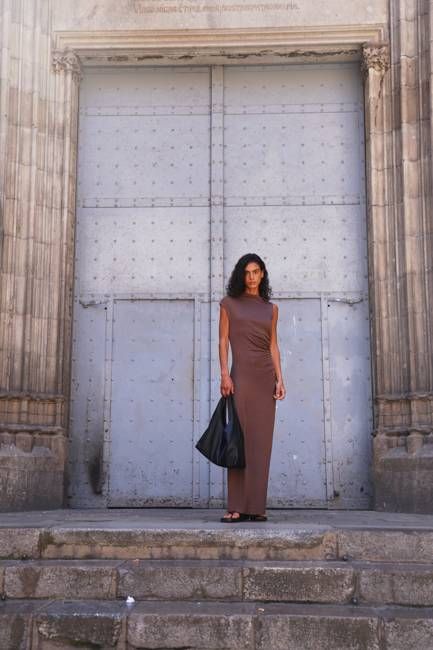 Ines Maxi Dress In Mocha