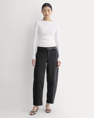 Twisted Seam Barrel Pant | Black
