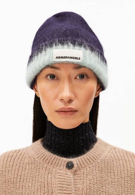 JUPILAA STRIPED UN-WASTED BEANIE | night sky-polar green