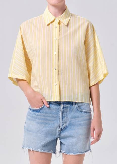Merrin Shirt in Wirrel Stripe/Lemon Drop