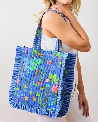 Oceania - Ruffle Tote - Sapphire