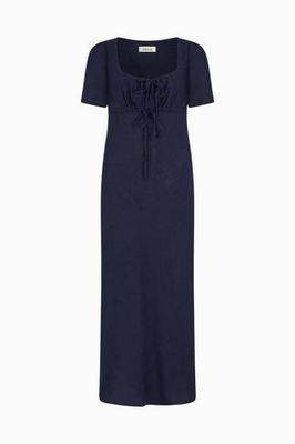 The Clementine Midi Dress in navy blue