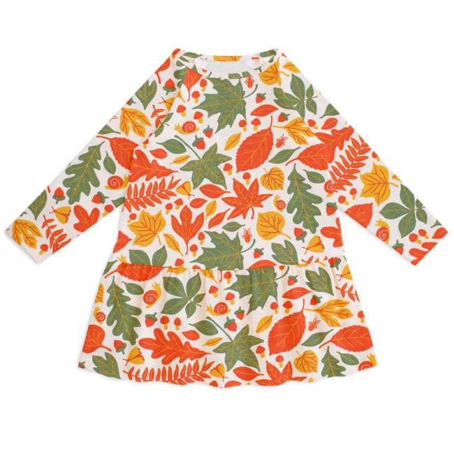 Chicago Dress - Leaves Yellow & Green