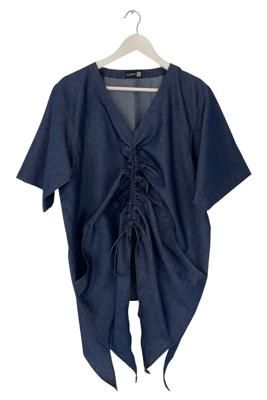 NEW! Denim Tencel Ruched Tunic