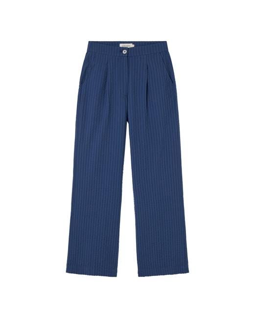 Blue wide leg Seersucker Manolita pants