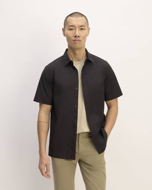 The Supima® Short-Sleeve Poplin Shirt | Black
