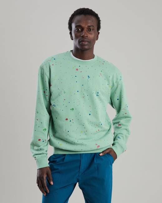 Splash Paint Sweatshirt Green