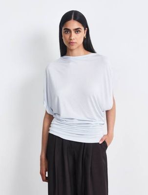 Mika Drape Tee In Icy Blue