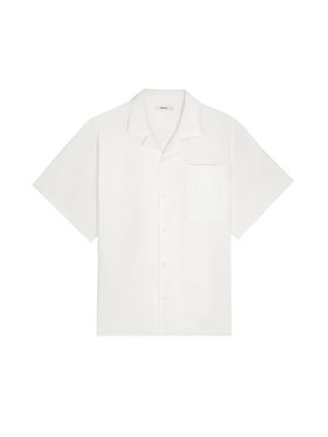Archive Mens Aloe Linen Camp Collar Shirt—off-white