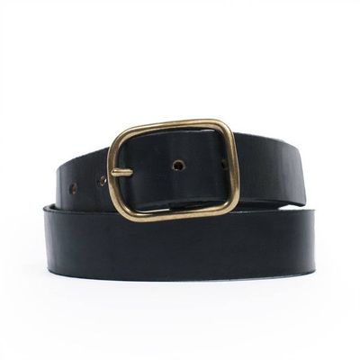 Black Brass Buckle Belt - 1.5