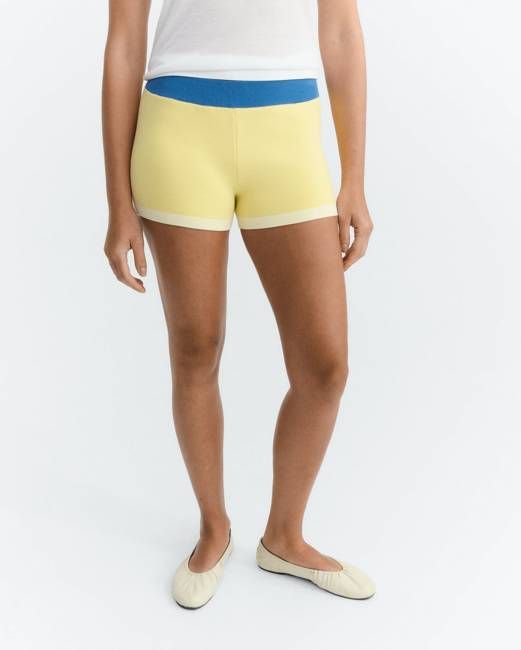 Rudy yellow knitted shorts