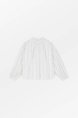 Cilla Shirt - Weiß/Marineblau gestreift