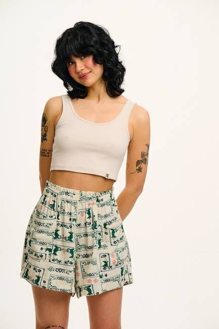 Sierra - Cotton Shorts in Sweet Pea Print