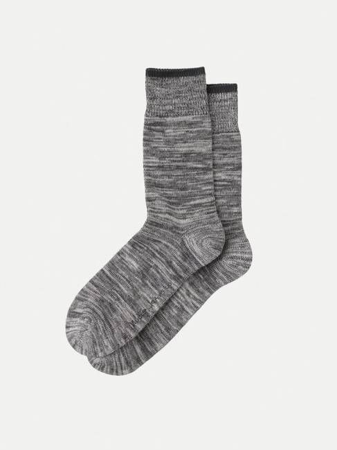 Rasmusson Multi Yarn Socks Dark Grey cotton | Nudie Jeans
