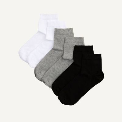 Organic Cotton Quarter Sock in Carbon, Lunar & Salt 3-Pack