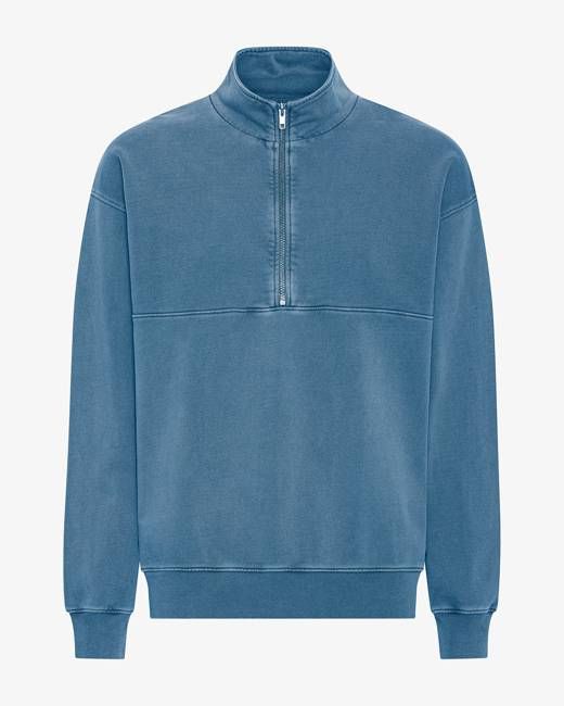Organic Quarter Zip - Faded Indigo