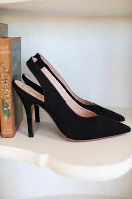 Frankie Heel - Black Suede