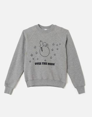 Raglan Crewneck Snoopy Moon - Heather Grey