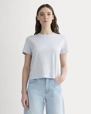 The Box-Cut Tee in Essential Cotton | Air Blue | No Pocket
