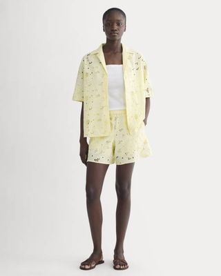 The Eyelet Pull-On Short | Light Yellow