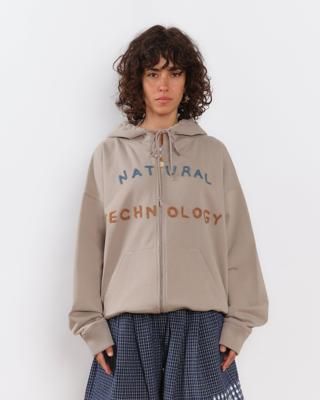 Geo Zip Hoodie - Soft Grey