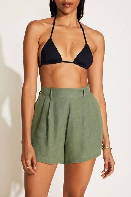 The Getaway Short - Agave EcoLinen