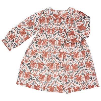 Smock Dress W. Peter Pan Collar - Squirrel