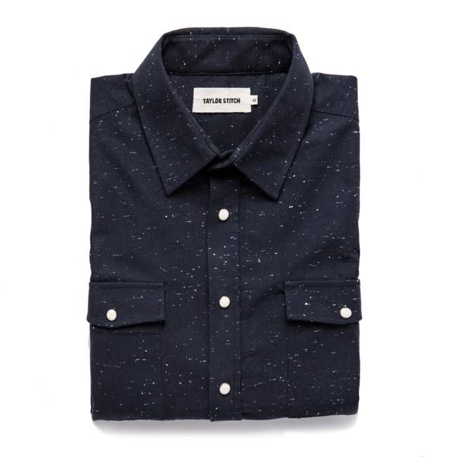 The Glacier Shirt in Navy Nep Twill