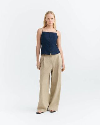 Top navy straps hemp Liora