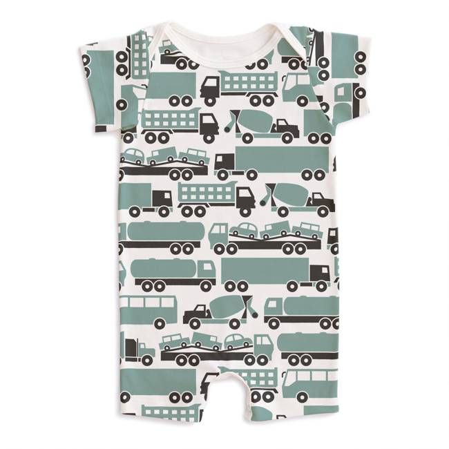 Summer Romper - Big Rigs Surf Blue