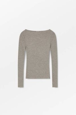 Amy wide neck blouse - Brown