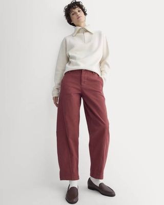 Twisted Seam Barrel Pant | Henna Red