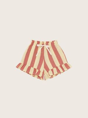 Tomato Stripes Frill Shorts