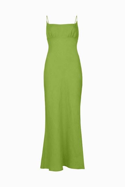 The Nicola Maxi Slip Dress in apple green