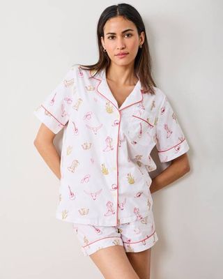 Western Embroidery - Short PJ Set - Cloud