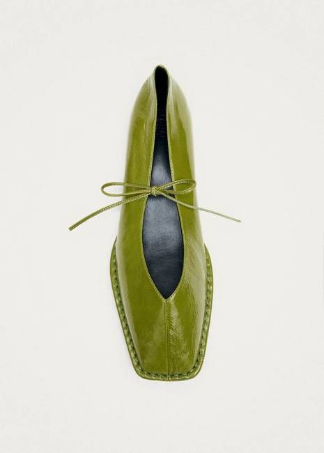 Sway Patent Green Leather Ballet Flats